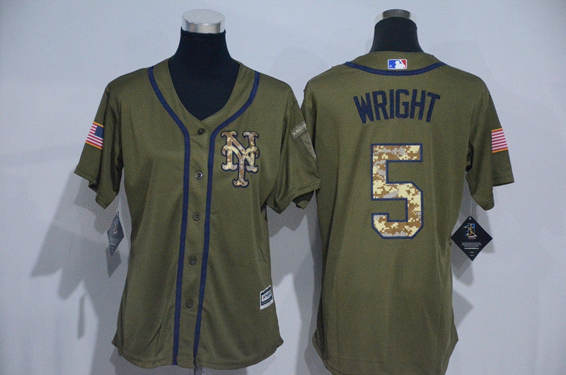 David Wright New York Mets olive jersey