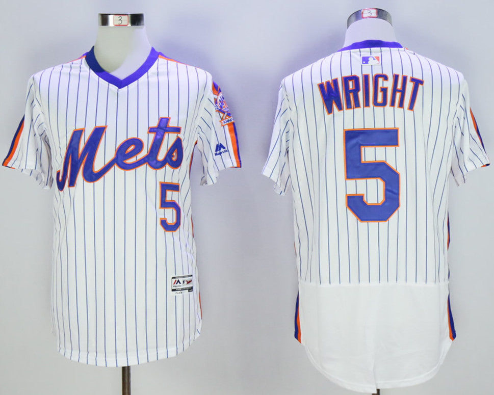 David Wright New York Mets white Cooperstown jersey