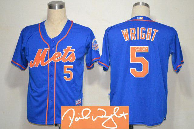 Wright New York Mets blue jersey
