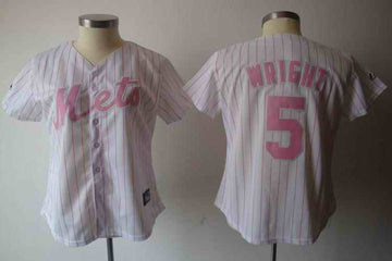 Wright White New York Mets pink jersey