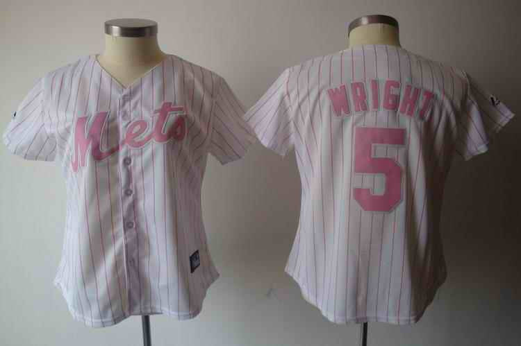 Wright White New York Mets pink jersey
