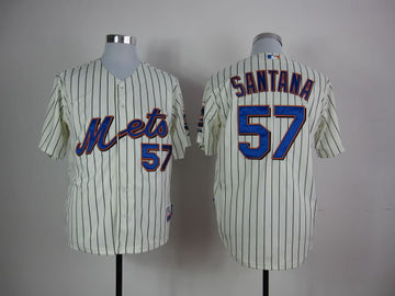 Santana New York Mets cream jersey