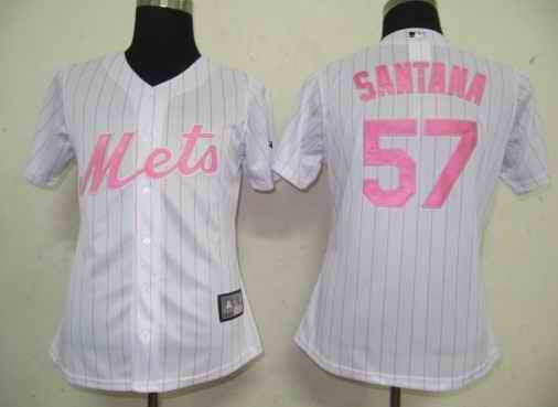 Santana White New York Mets pink jersey