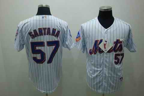 Santana White New York Mets blue jersey
