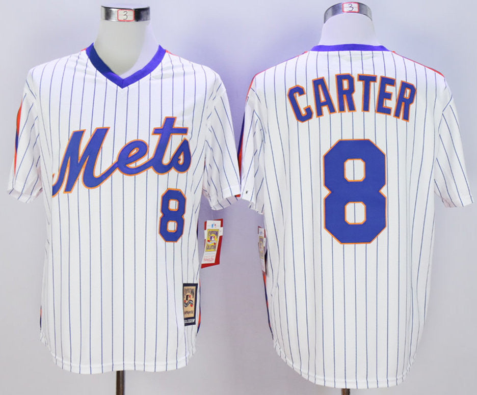 Gary Carter New York Mets white Cooperstown jersey