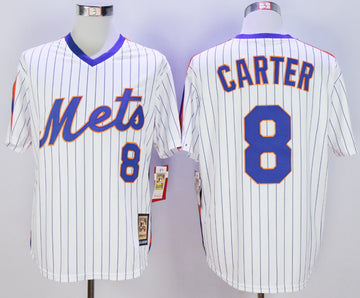 Gary Carter New York Mets white Cooperstown jersey