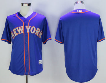 Custom New York Mets blue Alternate jersey