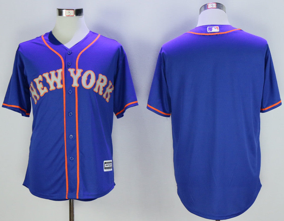 Custom New York Mets blue Alternate jersey