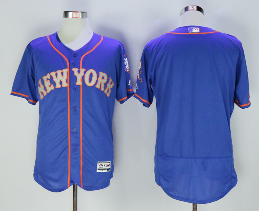 Custom New York Mets blue Road jersey