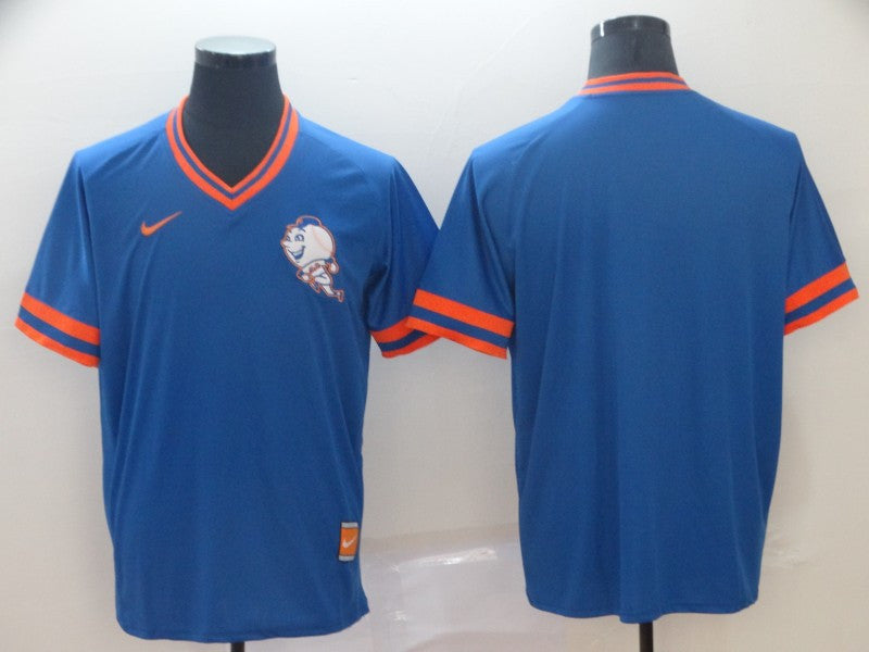 Custom New York Mets blue Throwback jersey