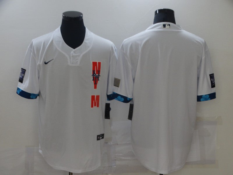 Custom New York Mets white All-Star jersey