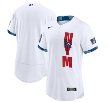 Custom New York Mets white All-Star jersey