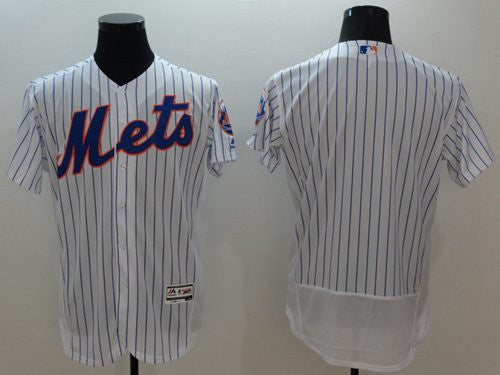 Blank White New York Mets blue Authentic jersey