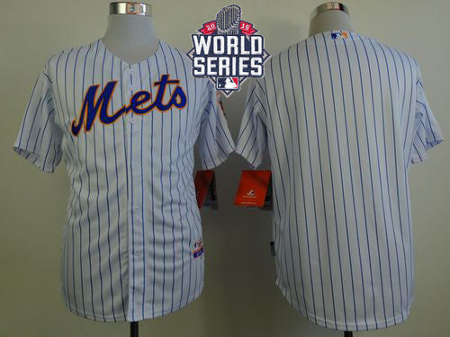 Blank White New York Mets blue Home jersey