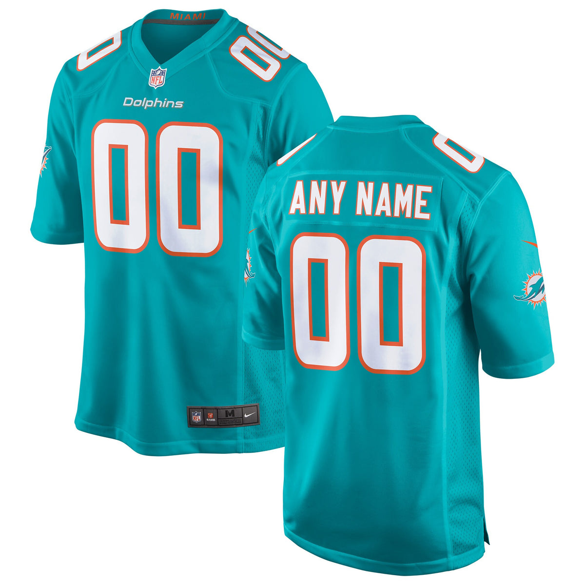 Custom Miami Dolphins aqua jersey
