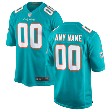 Custom Miami Dolphins aqua jersey