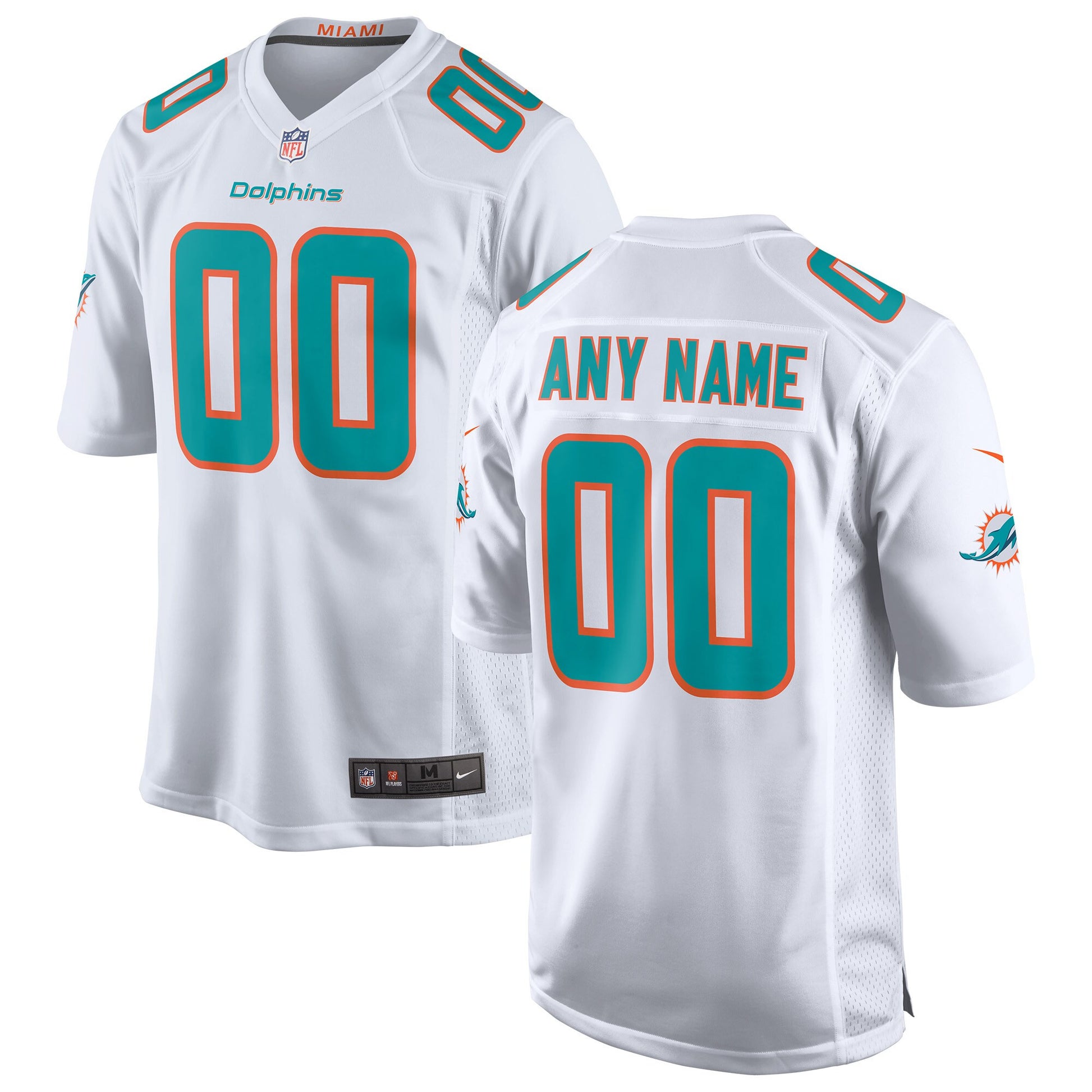 Custom Miami Dolphins white jersey