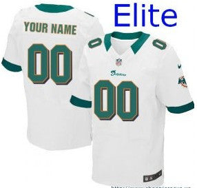 Custom Miami Dolphins white Elite jersey