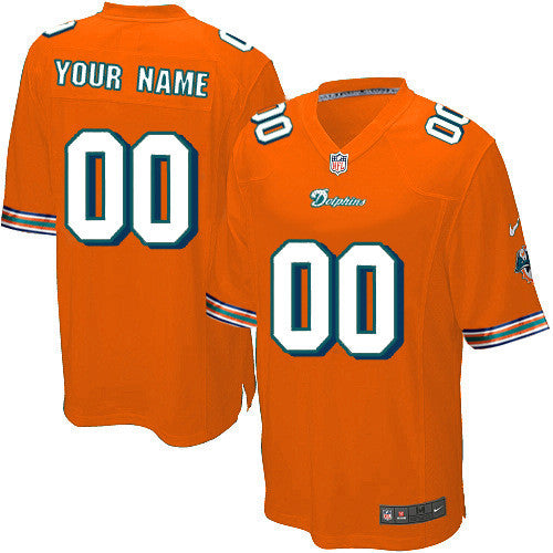 Custom Miami Dolphins orange Game jersey