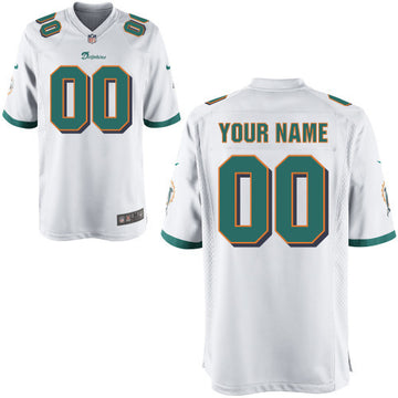 Custom Miami Dolphins white Game jersey
