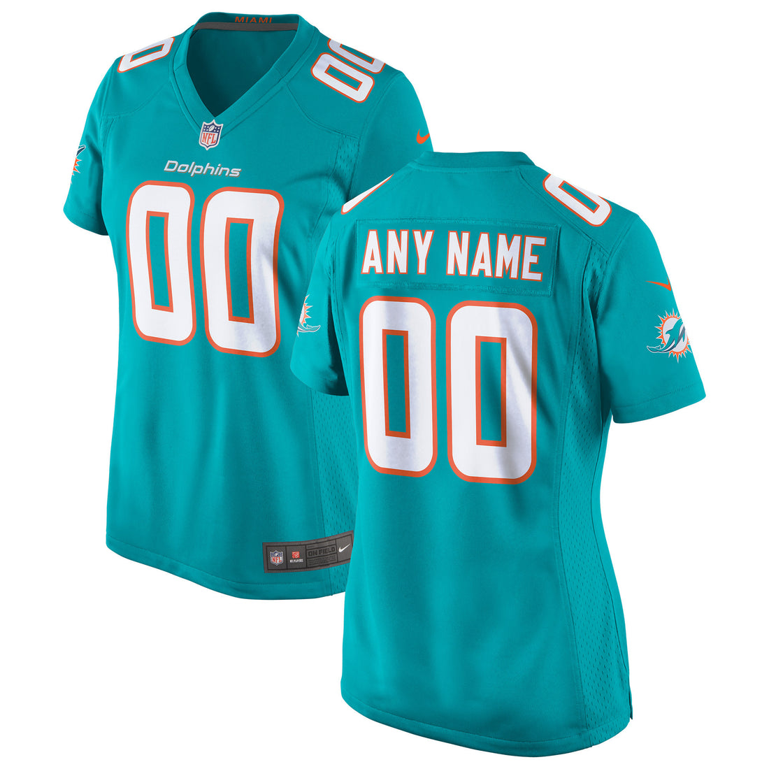 Custom Miami Dolphins aqua jersey
