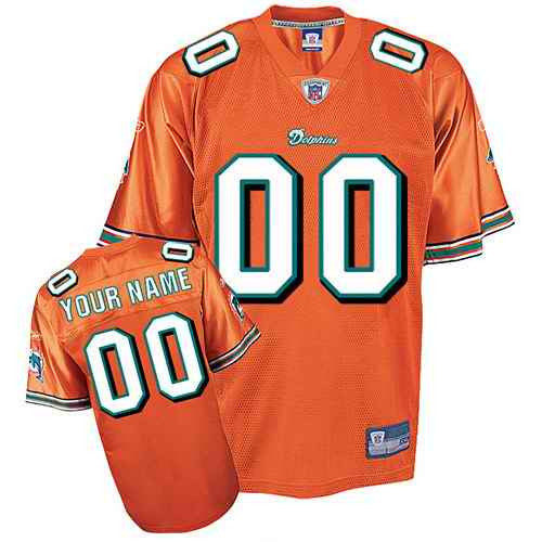 Custom Miami Dolphins orange jersey