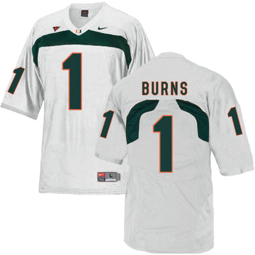 Artie Burns Miami Hurricanes white jersey