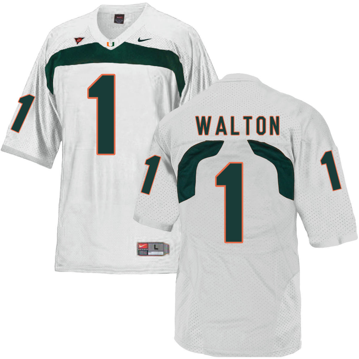 Mark Walton Miami Hurricanes white jersey