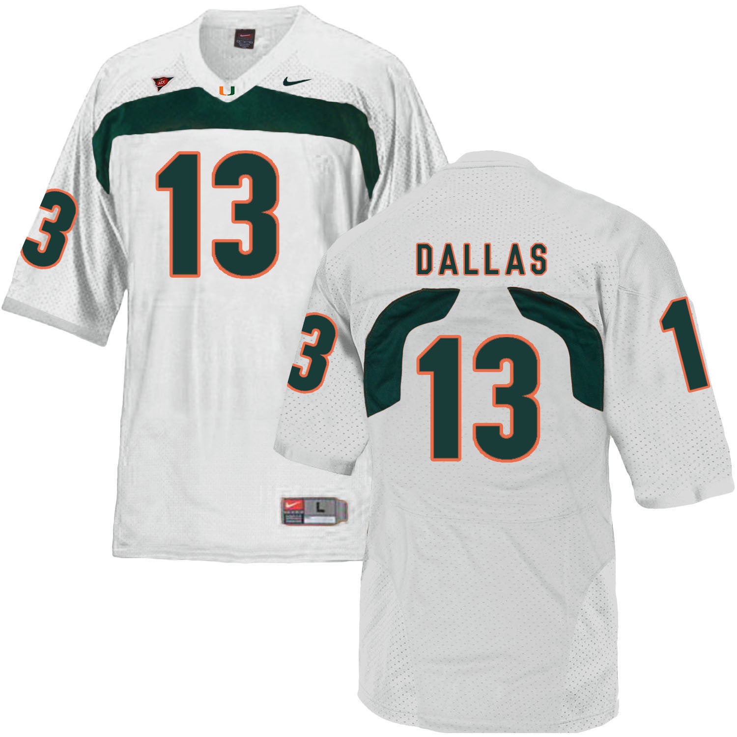 DeeJay Dallas Miami Hurricanes white jersey