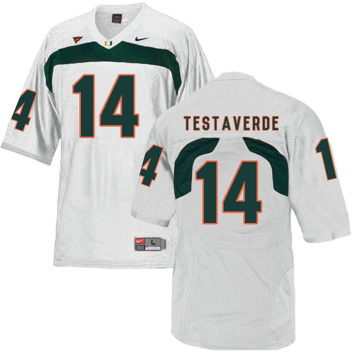 Vinny Testaverde Miami Hurricanes white jersey