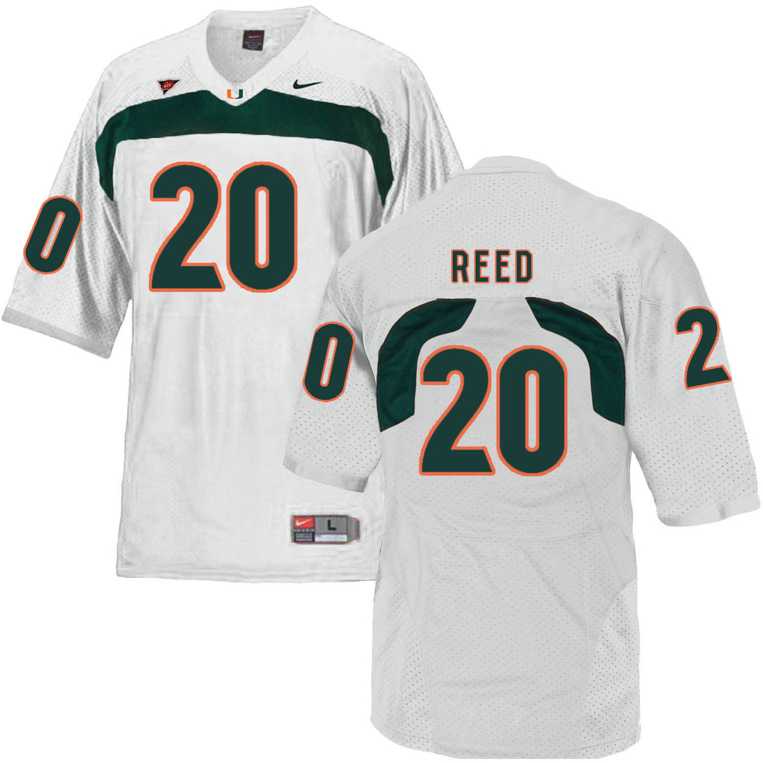 Ed Reed Miami Hurricanes white jersey