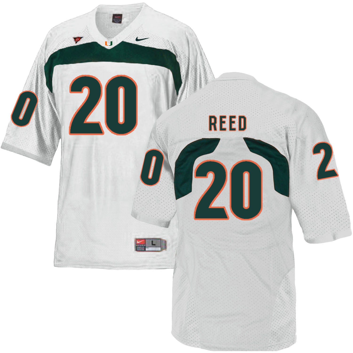 Ed Reed Miami Hurricanes white jersey