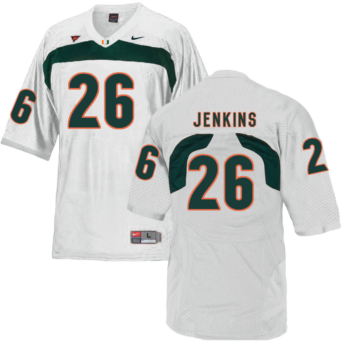 Rayshawn Jenkins Miami Hurricanes white jersey