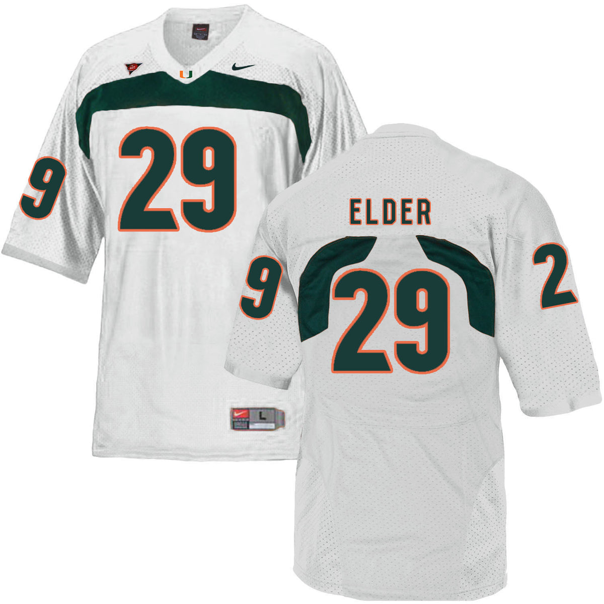 Corn Elder Miami Hurricanes white jersey