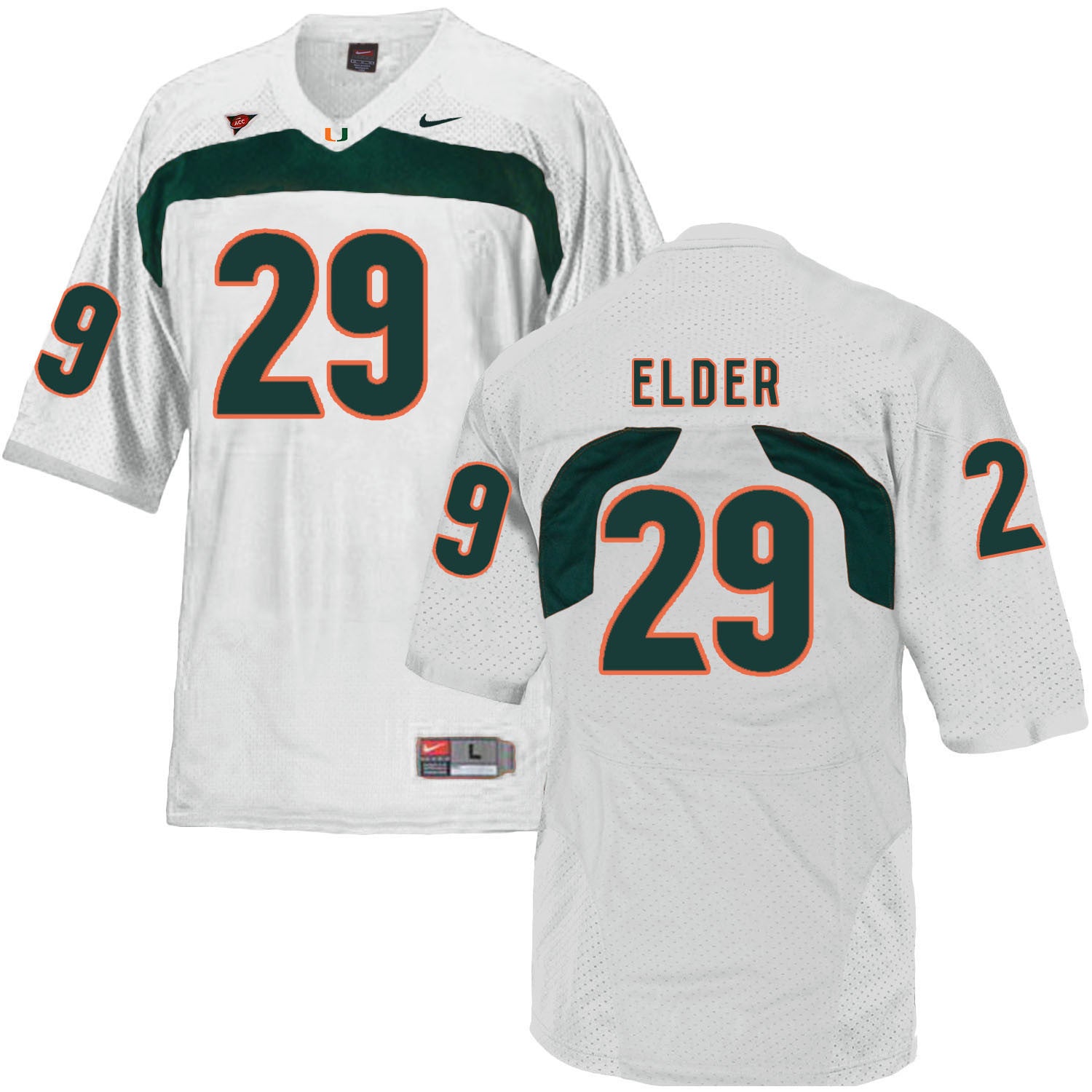 Corn Elder Miami Hurricanes white jersey