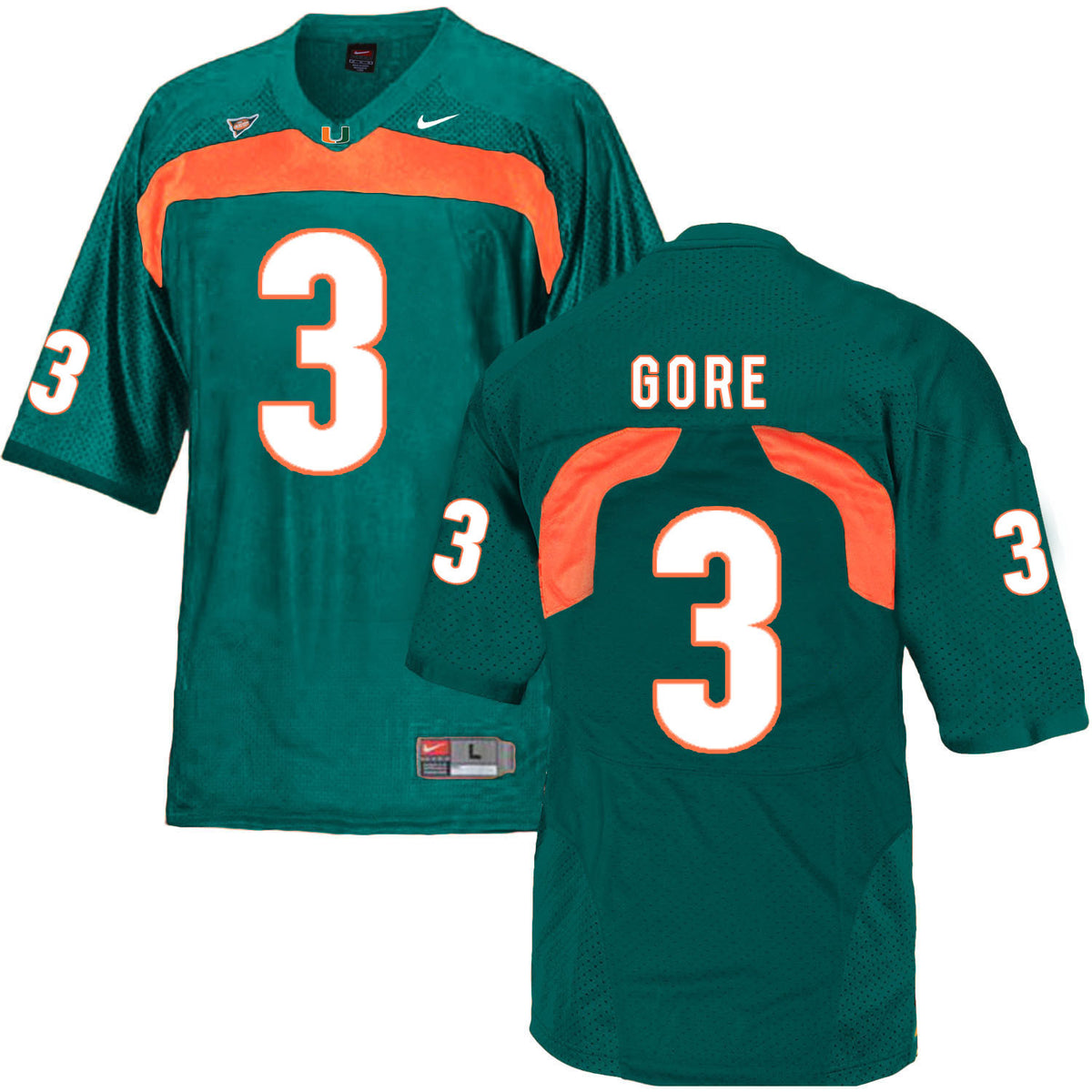 Frank Gore Miami Hurricanes green jersey