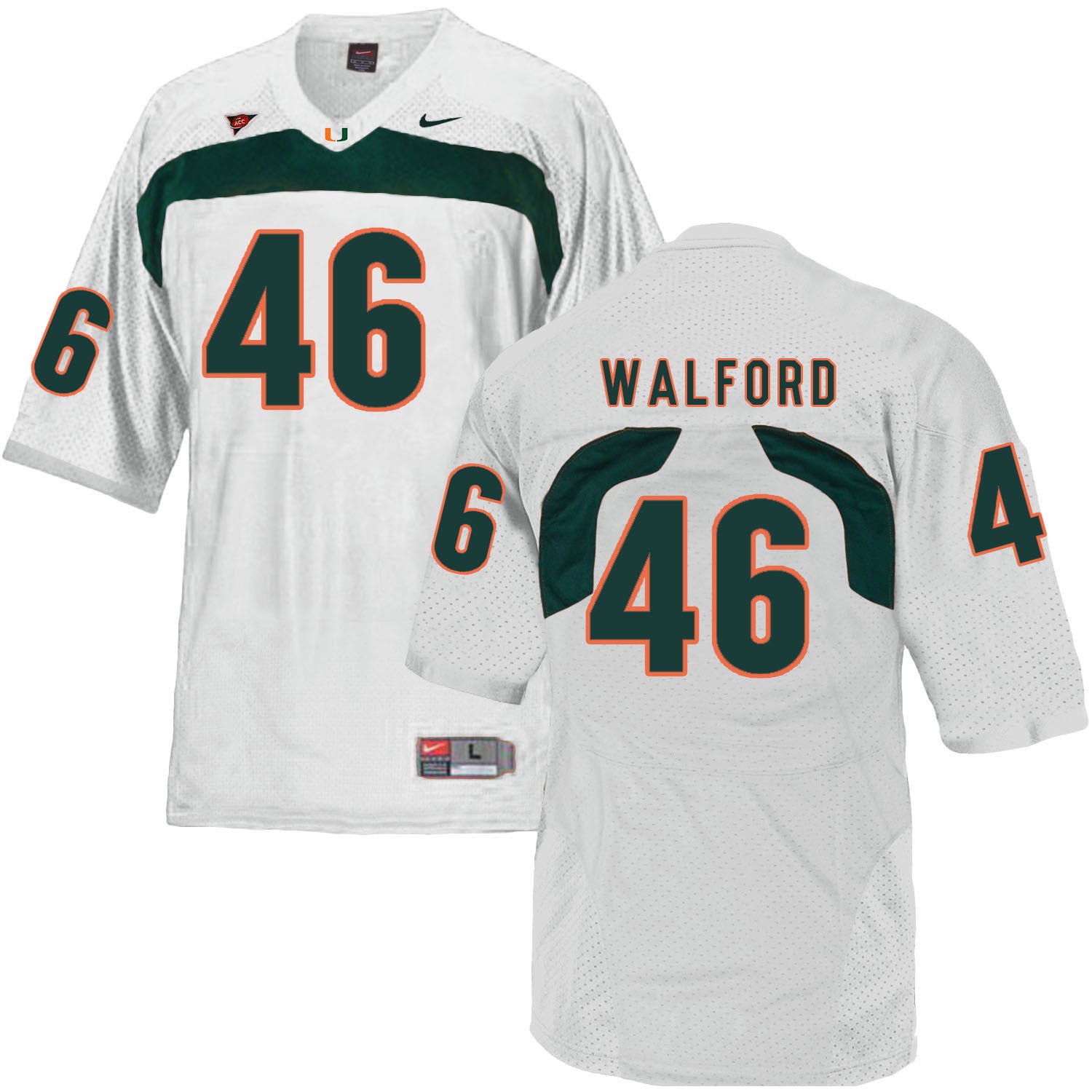 Clive Walford Miami Hurricanes white jersey