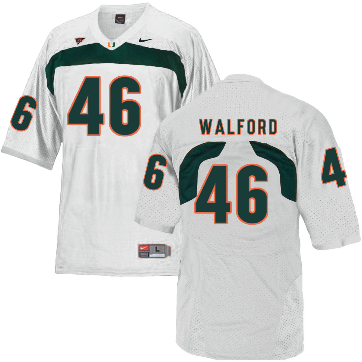 Clive Walford Miami Hurricanes white jersey