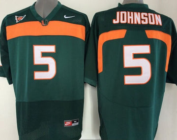 Andre Johnson Miami Hurricanes green jersey
