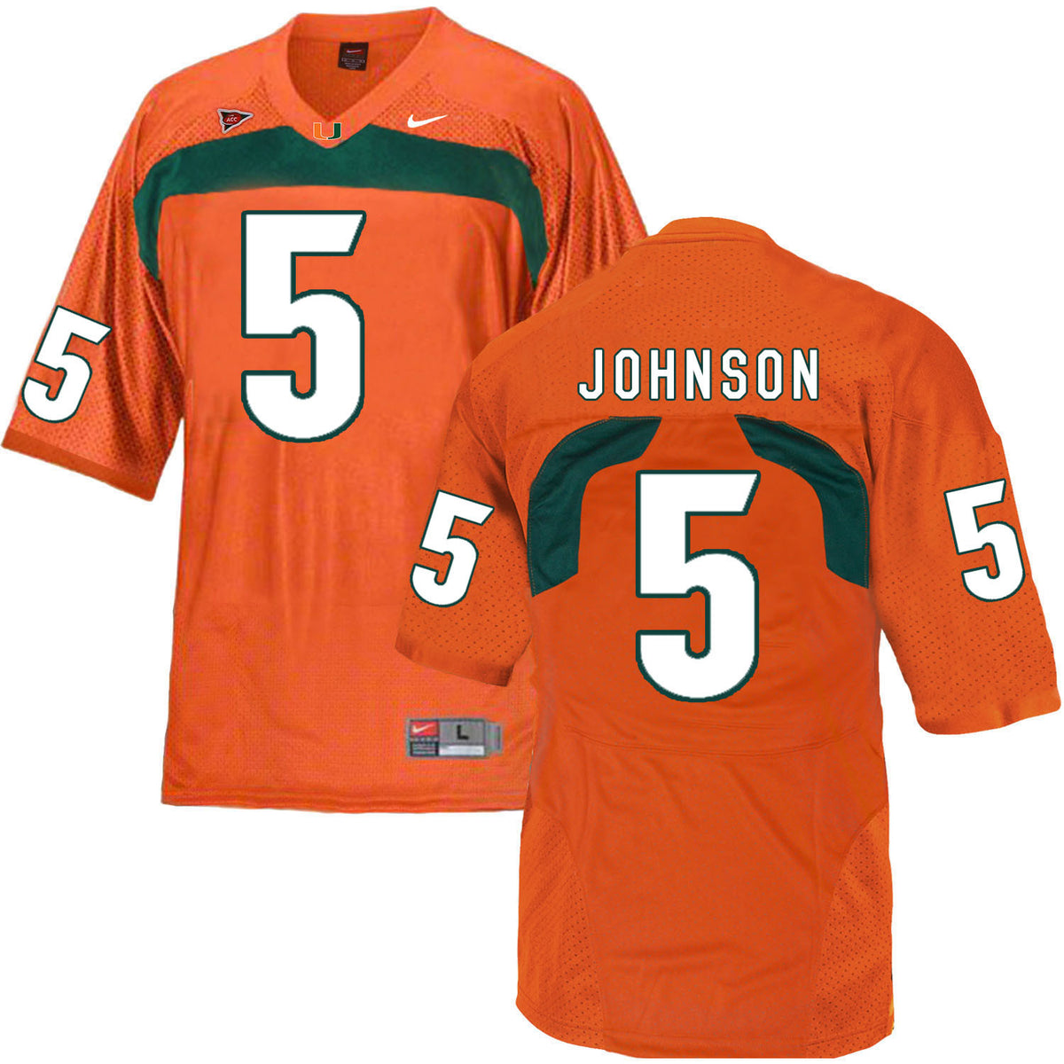 Andre Johnson Miami Hurricanes orange jersey