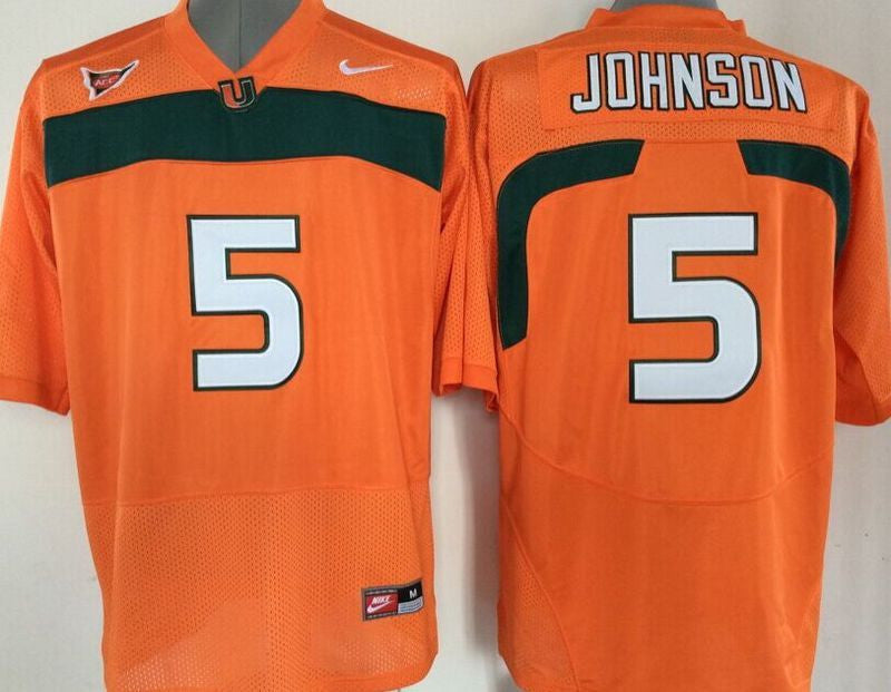 Andre Johnson Miami Hurricanes orange jersey