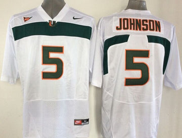 Andre Johnson Miami Hurricanes white jersey