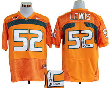 Lewis Miami Hurricanes orange jersey