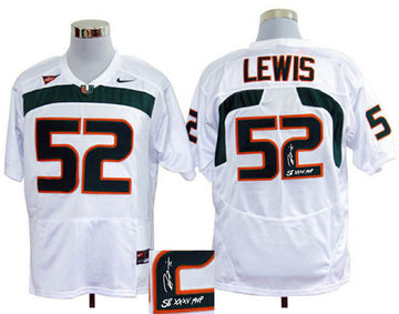 Lewis Miami Hurricanes white jersey