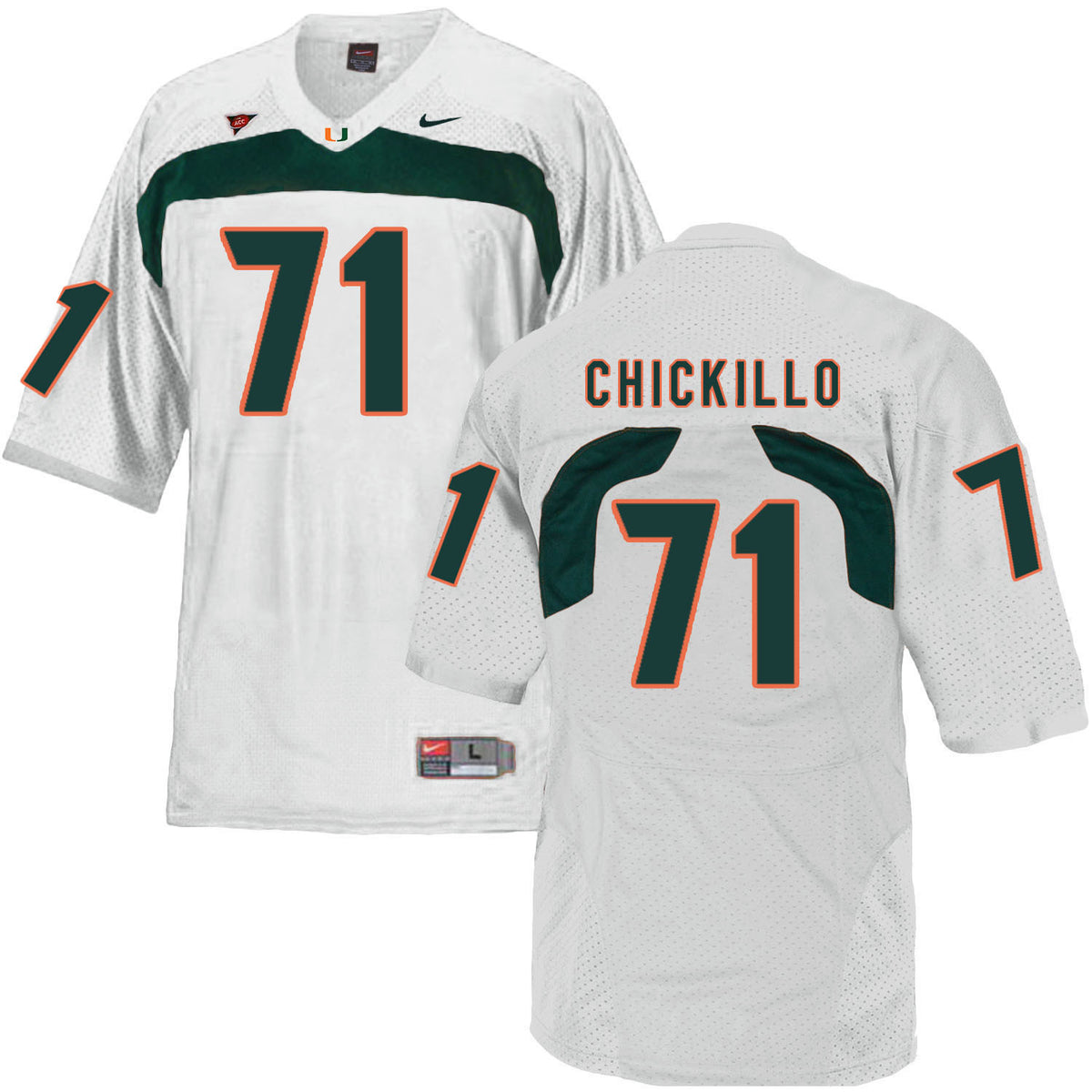Anthony Chickillo Miami Hurricanes white jersey