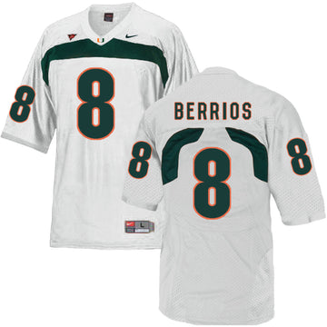Braxton Berrios Miami Hurricanes white jersey
