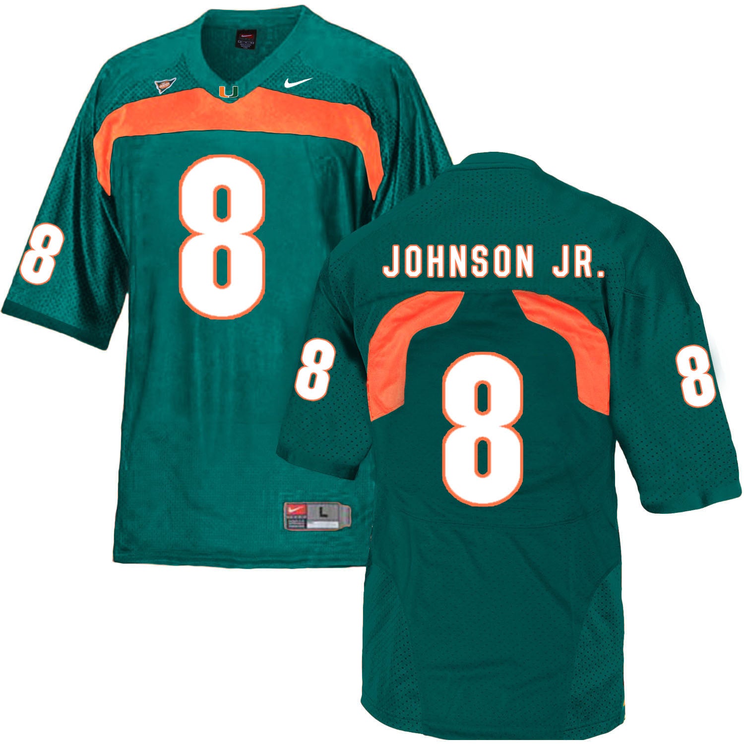 Duke Johnson Miami Hurricanes green jersey