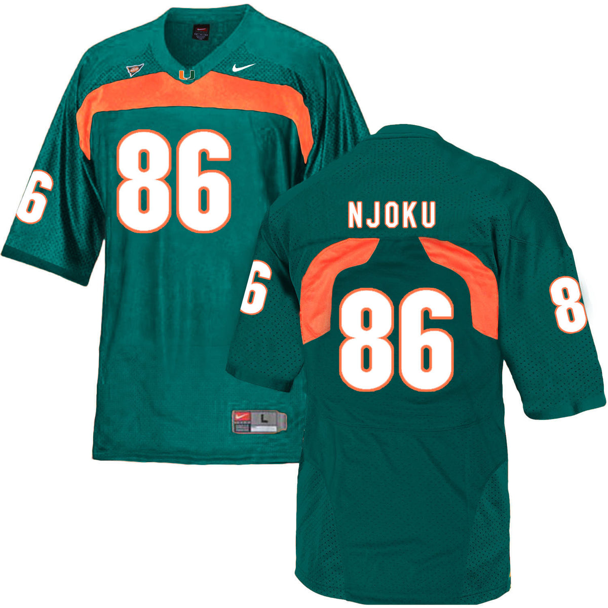 David Njoku Miami Hurricanes green jersey