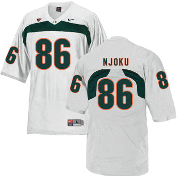 David Njoku Miami Hurricanes white jersey