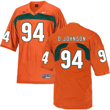 Dwayne Johnson Miami Hurricanes orange jersey